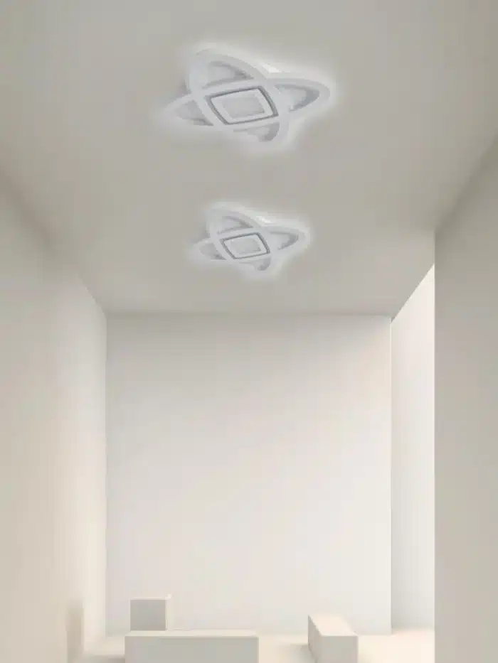 Lustra LED Infini, Cu Telecomanda, 3 Tipuri De Lumina, Intensitate Reglabila, 152W, Alb - imagine 4
