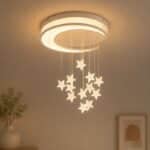 Lustra LED Star Moon cu Telecomanda, 60W, Lumina Reglabila, 3 Tipuri de Lumina, Alb - imagine 2