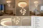Lustra LED Star Moon cu Telecomanda, 60W, Lumina Reglabila, 3 Tipuri de Lumina, Alb - imagine 3