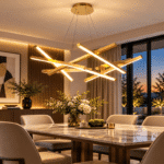 Lustră LED Suspendata cu Telecomandă, 76W, 3 Temperaturi de Culoare, Diametru 70cm, Auriu - imagine 3