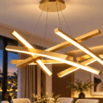 Lustră LED Suspendata cu Telecomandă, 76W, 3 Temperaturi de Culoare, Diametru 70cm, Auriu - imagine 2