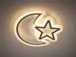 Lustra LED moderna Luna si Stea cu Telecomanda, 74W, Lumina Reglabila, Alb - imagine 3