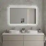 Oglindă LED Dreptunghiulară 110×80 cm, Iluminare Față + Spate, Dezaburire, 3 Tipuri de Lumină, Touch, Model Assi - imagine 5