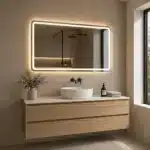 Oglindă LED Dreptunghiulară 150×80 cm, Iluminare Față + Spate, Dezaburire, 3 Tipuri de Lumină, Touch, Model Assi - imagine 3