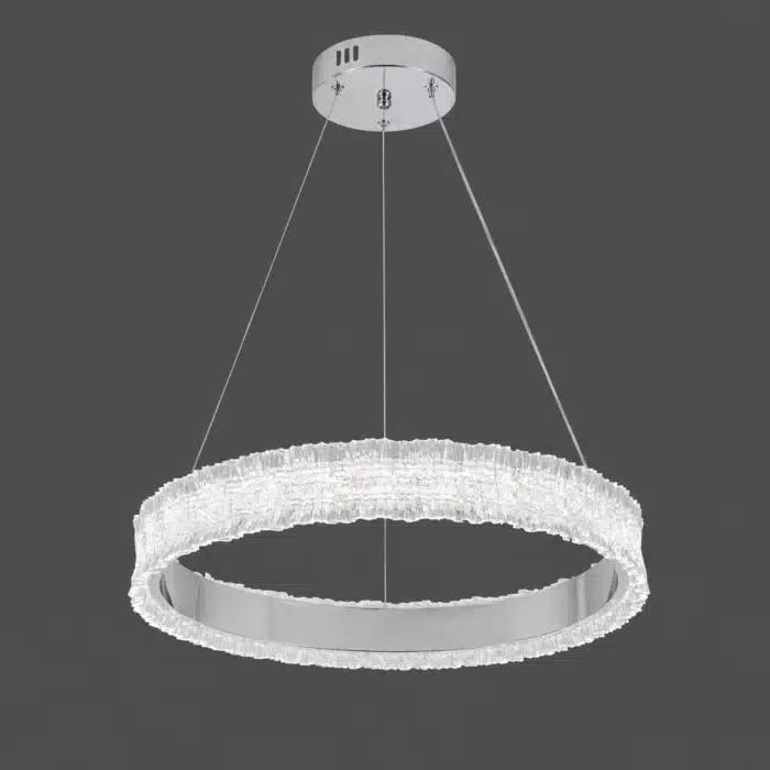 Pendul LED 108W, Argintiu, Ø50 cm, 3 Tipuri de Lumină, Dimabil, Telecomandă, Înălțime Reglabilă - imagine 4