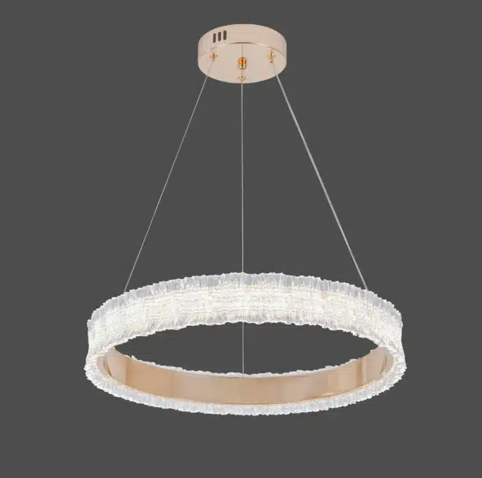 Pendul LED 108W, Auriu, Ø50 cm, 3 Tipuri de Lumină, Dimabil, Telecomandă, Înălțime Reglabilă - imagine 5