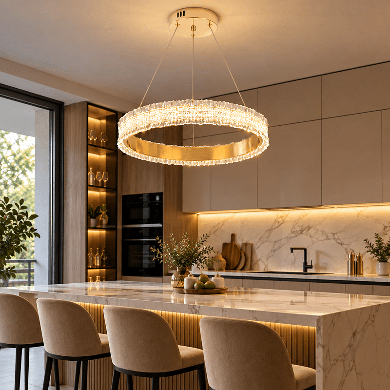 Pendul LED 108W, Auriu, Ø50 cm, 3 Tipuri de Lumină, Dimabil, Telecomandă, Înălțime Reglabilă (3) Pendul LED 108W, Auriu, Ø50 cm, 3 Tipuri de Lumină, Dimabil, Telecomandă, Înălțime Reglabilă - imagine 1