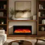 Semineu electric decorativ cu LED, cu efect de flacara, 100cm - 16W, negru - imagine 7