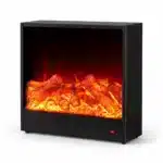 Semineu electric decorativ cu LED, cu efect de flacara, 55cm - 10W, negru - imagine 7